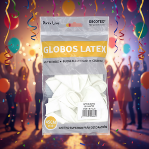 Palloncini in lattice Party Love 45 cm bianchi R18 confezione da 6 pezzi per decorazioni - Product Image 3