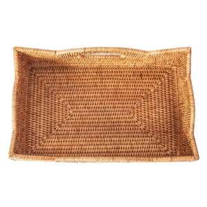 New Design Hand-Woven Rattan Serving <b>Tray</b> Rectangle Decorative Serving <b>Tray</b> for Storage Breakfast <b>Drinks</b> - Product Image 2