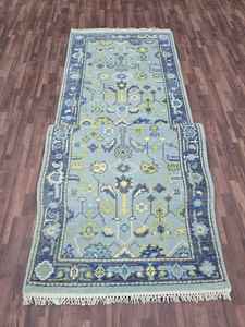 Antiguo algodón Jacquard técnica anudado a mano Oushak Runner personalizado de alta calidad 3,1x12,1 patrón Floral conjunto de alfombra de área de pila baja - Product Image 6