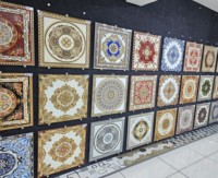 Carreaux de sol en porcelaine polie de luxe, carreaux de sol en porcelaine 3D à fleurs, carreaux de sol en porcelaine pour le sol, carreaux de sol pour le bureau