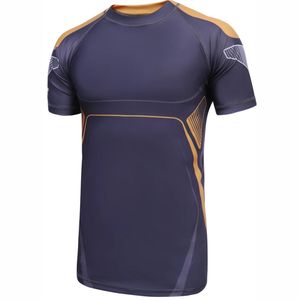 BJJ Rash Guard MMA Camisa de compresión Diseño personalizado Mangas cortas Transpirable y técnica de lavado Anti-UV Precio al por mayor - Product Image 3