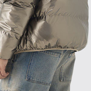 Hood Bubble Casual Zipper <b>Thin</b> Front Custom <b>Waterproof</b> Windproof Reversible Breathable Streetwear Puffer Men's Winter <b>Jacket</b> - Product Image 5