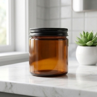 Vente en gros de pots en verre ambré de 4 oz à parois droites, protection UV, en stock, vente chaude, étiquetage personnalisé, norme de contact alimentaire FDA