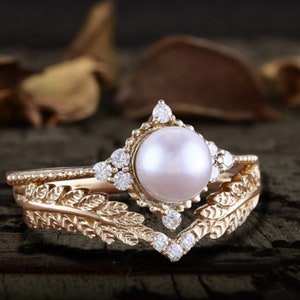 Bague perle d'eau douce double bande en argent 925 Bague de cadeau d'anniversaire et de noël de style religieux délicat - Product Image 4