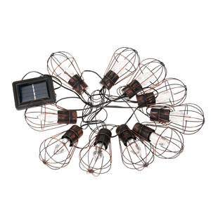 Lampe solaire LED GIRLANDA à 10 ampoules en cuivre Loft - Product Image 2