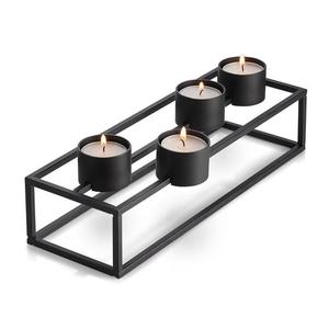 Bougeoir pilier moderne de luxe en métal doré hexagone fait à la main décoration intérieure élégante styliste foudre design mariage noël - Product Image 5