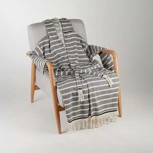 Peignoir XL unisexe en coton et lin tissé à séchage rapide et respirant, vêtements de nuit solides toute l'année, fabriqué en Turquie ODM fourni - Product Image 6