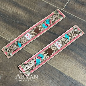 Manufacturer Wholesale Hand Tooled <b>Leather</b> Cuff <b>Bracelet</b> High Quality Genuine Cowhide <b>Leather</b> Wristband <b>Bracelets</b> <b>Men</b> & Women - Product Image 1