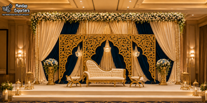 Decoración Perfecta para Escenario de Mehndi con Marco Trasero Mehrab, Marcos de Lujo para Decoración de Escenario de Mehndi para Bodas, Fabricante y Exportador en Oferta - Product Image 5
