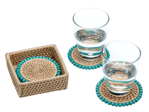 Posavasos elegantes de ratán Juego de 4 productos ecológicos Hecho en Vietnam Decoración de mesa al por mayor - Product Image 3