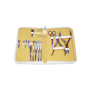 Le plus récent kit d'outils d'extension de cheveux multicolores en acier inoxydable professionnel comprend des pinces de serrage plus proches - Product Image 2