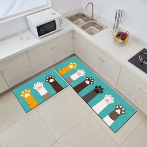 Juego de Alfombrillas Antifatiga para Cocina con Impresión Personalizada, Superficie de Terciopelo de Poliéster con Diseño de Animales, Agarre de PVC con Puntos - Product Image 6