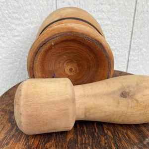 Mortier et pilon en bois de haute qualité ustensiles de cuisine épices mortier et pilon pour forme ronde et produit chaud - Product Image 4