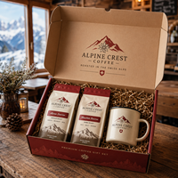 Boîte cadeau personnalisée AT PACK pour café, sachets de café, tasse en céramique, emballage haut de gamme pour torréfacteurs de café de spécialité, branding de café