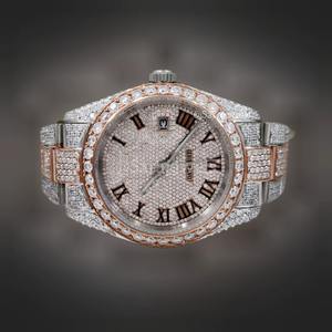 Excellent Quality Modern VVS Moissanite Diamond Studded Fully Iced Stainless Steel <b>Watch</b> for <b>Work</b> Parties and Everyday Use - Product Image 1