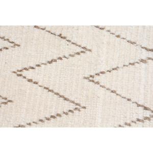 3x16.3 ft Vintage <b>Rug</b>, Turkish <b>Runner</b> <b>Rug</b>, White Brown Ikat Wool <b>Rug</b> - Product Image 5