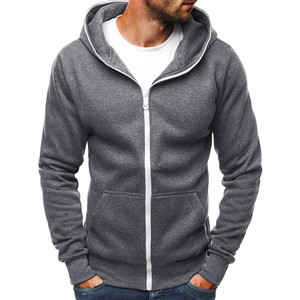Best Selling Men's Solid Breathable Hoodies Long Sleeves High Quality Cotton/Polyester Winter Warmth Fashionable Streetwear - Product Image 2