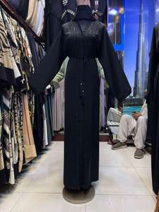 2025 Dubai hermoso caftán de diseño marroquí negro ropa musulmana tradicional con trabajo manual Abaya Kaftan - Product Image 3