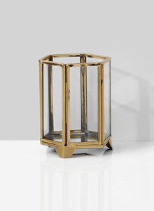 Linternas de vidrio de metal Combo Jardín al aire libre e iluminación interior Decoración Colgante Linterna hecha a mano para balcón Juego de 4 - Product Image 2