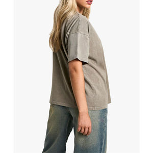 2026 nuevo diseño de Camiseta extragrande de ajuste Regular para mujer a la venta camiseta transpirable de algodón 100% para mujer en MOQ bajo - Product Image 2