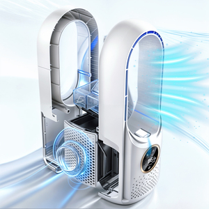 Ventilatore a piantana senza pale con umidificatore, 6 velocità, display digitale, installazione da tavolo/pavimento, controllo meccanico per uso domestico e camper - Product Image 2