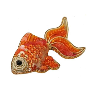 Broche de Pez Hermoso al por Mayor # 0074854751282 Broches de Alambre con Diseño de Hilo de Oro de la Mejor Calidad, Bordado de Encaje, Precio Bajo, Moda - Product Image 4