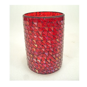 <b>Red</b> Color Mosaic Glass Hurricanes <b>Candle</b> Holder for Home Decorative Party Christmas Table Decor - Product Image 3