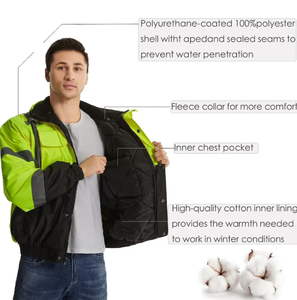 Chaqueta Softshell de construcción de seguridad para hombre, chaquetas de Montañismo para senderismo al aire libre, chaqueta cortavientos de secado rápido ajustada a prueba de viento - Product Image 4