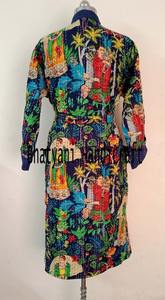 Hecho a mano algodón acolchado Frida Khalo inspirado bata invierno playa desgaste casa abrigo regalo para damas de honor ella directo del fabricante - Product Image 6