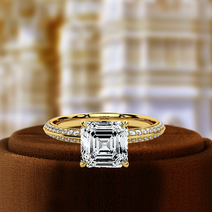 1 Carat Asscher Cut Lab Grown Diamond Christian Engagement Ring Prong Setting Classic 14K Gold IGI Certified pour les mariages - Product Image 6