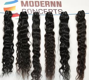 Extensions de cheveux humains vierges indiens bruts en gros, sans traitement chimique, lots de cheveux ondulés profonds, fournisseur de cheveux humains ondulés - Product Image 1