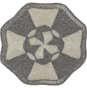 Napperon perlé élégant forme carrée 14x14 linge de table brodé chemin de table pour la décoration de mariage à prix abordable - Product Image 3