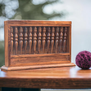 Soporte y estuche de gancho de ganchillo de palisandro, organizador de agujas de tejer de madera hecho a mano para tejer y ganchillo para regalar - Product Image 5