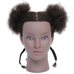 Tête de Mannequin Cheveux <span class=keywords><strong>Afro</strong></span> Vague Humains Réels Modè<span class=keywords><strong>le</strong></span> <span class=keywords><strong>Coiffure</strong></span> Pratique Teinture Permanente Coupe Coiffage Tête d'Entraînement Visage Noir - Product Image 4