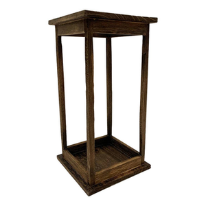 Bougeoir en bois brun Base rectangulaire robuste de grande taille Parfait pour les fêtes de Noël à la maison et le décor de festival Top Object - Product Image 1