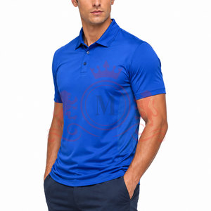 Polo homme bleu à manches courtes, couleur unie, séchage rapide, tricoté, décontracté, en vente en ligne - Product Image 3