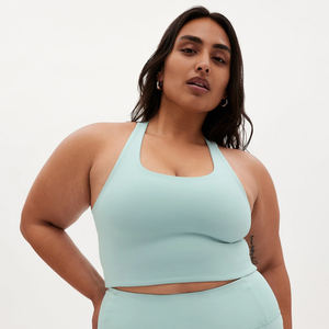 Soutien-gorge de sport grande taille pour femme avec logo frontal, respirant, en élasthanne/nylon, bretelles réglables et convertibles pour le yoga et la gym - Product Image 6