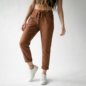 <b>Stretch</b> Viscose Drawstring Skinny Mid Waist Casual Spring Pencil Pants <b>Jeggings</b> - Product Image 1