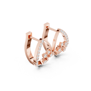 Pendientes de Aro Pequeños de Plata de Ley 925 Chapados en Oro Rosa de 18K con Circonita Brillante, Joyería de Moda para Mujer - Product Image 4