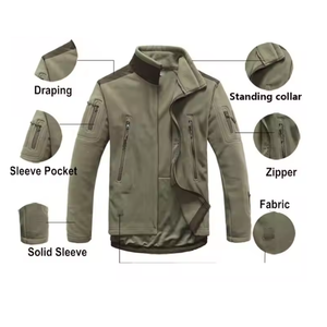 Veste Softshell tactique personnalisée pour hommes, accessoire de sport multi-poches imperméable et multicolore pour la chasse en plein air - Product Image 6