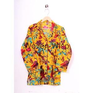 ชุดนอนผู้หญิงฤดูร้อนแบบสบายๆ ระบายอากาศได้ดี ลายพิมพ์เหนือเข่า สีอ่อน ล้างสี  ไซส์ใหญ่สำหรับผู้ใหญ่ ขายส่ง - Product Image 4