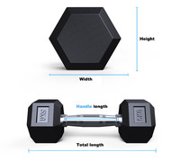 Vente en gros, 5Kg, 10kg, Logo personnalisé, équipement de Fitness, bon marché, caoutchouc, poids libre, livres, haltères hexagonaux, ensemble d'haltères hexagonaux