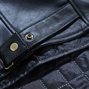 Winter Warm Turn-down Collar Zipper Closure Pockets <b>Men</b> <b>Leather</b> <b>Jackets</b> Front Vintage Style Breathable Windproof Quick Dry - Product Image 4