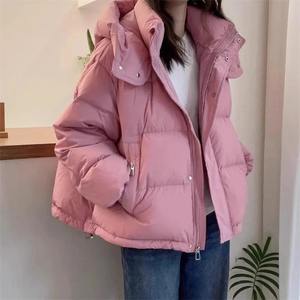Femmes Coton Parkas Capuche Hiver Oversize Manteau Épais Chaud Loose Puffer Veste Femme Solide Mode Zipper Outwear - Product Image 5