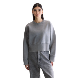 เสื้อสเวตเชิ้ตคอปกคอกลมแขนยาวผ้าฟลีซผ้าฝ้ายระบายอากาศได้ดีเป็นมิตรกับสิ่งแวดล้อมป้องกันริ้วรอยแห้งเร็วลำลองสำหรับผู้หญิง - Product Image 2