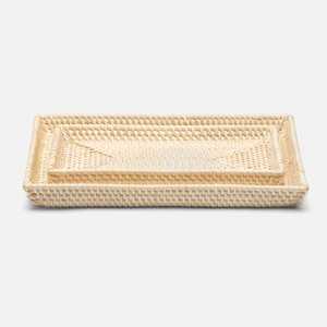 Haute qualité écologique Style bohème peint à la main Rectangle rotin plateau de service décor vaisselle tailles personnalisées HNH artisanat - Product Image 4