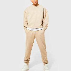 Chándales lisos de talla grande disponibles para hombre, jersey de cuello redondo, sudadera apilada para correr, chándal pesado, ropa informal Unisex - Product Image 2