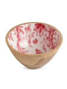 Bol de service classique pour ustensiles de cuisine vaisselle de Restaurant service de salade plateau bol imprimé bols à Fruits en bois - Product Image 5