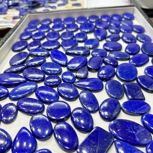 Cabochon de lapis-lazuli de grande taille de haute qualité, pierre précieuse bleue naturelle, pierre de paume, cirée/entoilée, certifiée par un tiers - Product Image 6