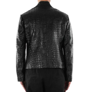 Vente chaude nouvelle mode hommes veste coupe-vent veste en cuir plaqué crocodile - Product Image 2